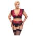 Cottelli Bondage Plus Size - csipkés melltartó szett (piros)