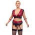 Cottelli Bondage Plus Size - csipkés melltartó szett (piros)