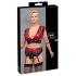 Cottelli Bondage Plus Size - csipkés melltartó szett (piros)