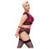 Cottelli Bondage Plus Size - csipkés melltartó szett (piros)