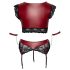 Cottelli Bondage Plus Size - csipkés melltartó szett (piros)