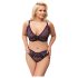 Cottelli Plus Size - áttetsző mintás melltartó szett (lila)
