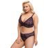 Cottelli Plus Size - áttetsző mintás melltartó szett (lila)