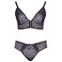 Cottelli Plus Size - áttetsző mintás melltartó szett (lila)