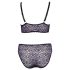 Cottelli Plus Size - áttetsző mintás melltartó szett (lila)