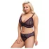 Cottelli Plus Size - áttetsző mintás melltartó szett (lila)