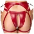 Cottelli Bondage - fényes melltartó szett és kar bilincs (piros)