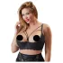 Cottelli Plus Size - pántos, gyűrűs push-up melltartó (fekete)