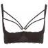 Cottelli Plus Size - pántos, gyűrűs push-up melltartó (fekete)