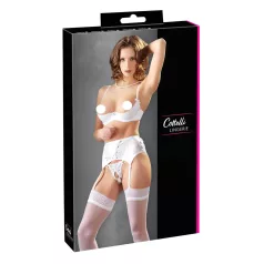 Cottelli - fűzős, csipkés mellemelő szett (fehér)