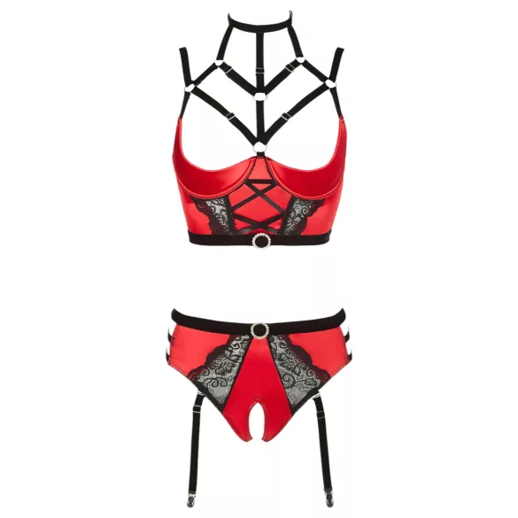 Abierta Fina - gyűrűs mellemelő szett (piros)