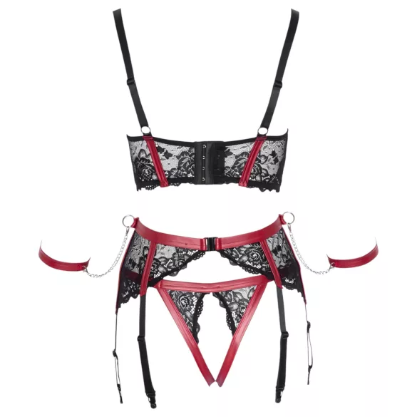 Cottelli Bondage - Matt, csipkés mellemelő szett (piros)