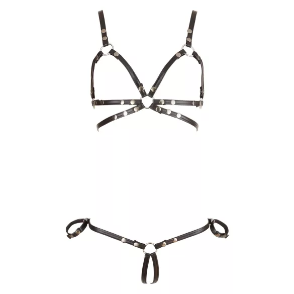Cottelli Bondage - fényes dísz testhám bikini (fekete)