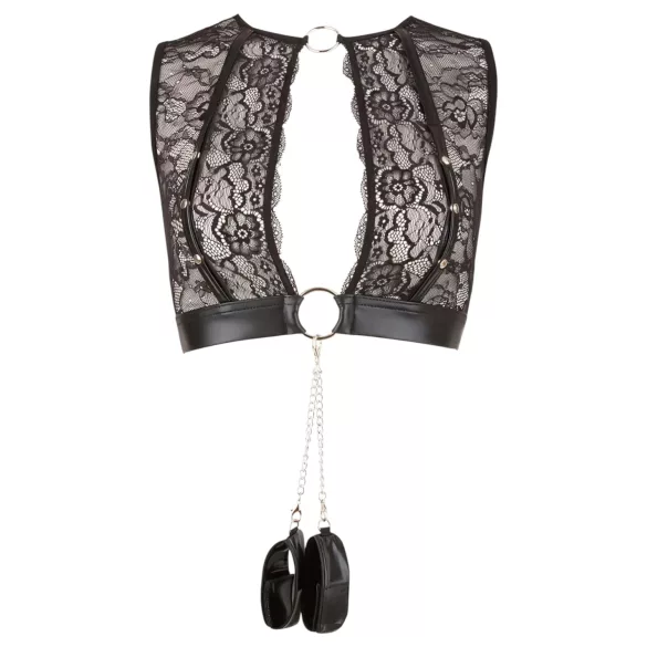Cottelli Bondage - csipkés fehérnemű szett (4 részes)