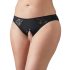 Cottelli Plus Size - csipkés, nyitott bugyi (fekete)