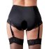 Cottelli Plus Size - harisnyatartós nyitott bugyi (fekete)