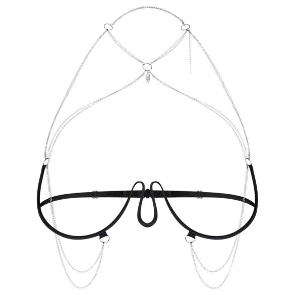 Obsessive - láncos hám melltartó - fekete (S-L)