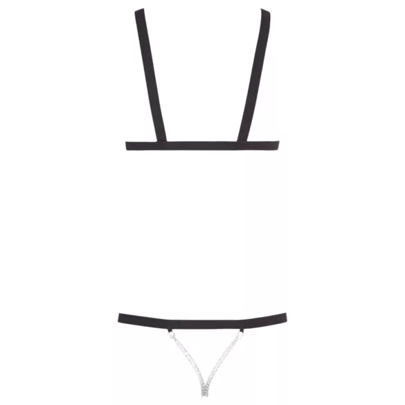 Bad Kitty - szegecses pántos body - fekete (S-L)