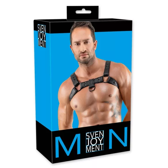Svenjoyment - műbőr mellhám férfiaknak (fekete)