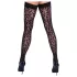 Cottelli Legwear - párduc mintás combfix (fekete)