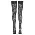 Cottelli Legwear - párduc mintás combfix (fekete)