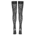Cottelli Legwear - párduc mintás combfix (fekete)