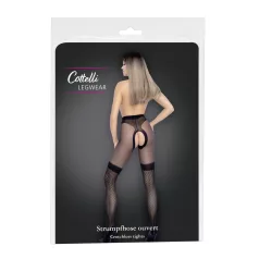 Cottelli - szexi nyitott necc harisnya nőknek (fekete)