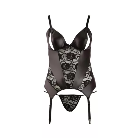 Cottelli - Virágos női felső, molett fazonban (fekete)