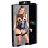 Cottelli Bondage - fényes nyitott body és kar bilincs (fekete)