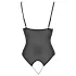 Cottelli - csipkés, gyöngyös nyitott body (fekete)