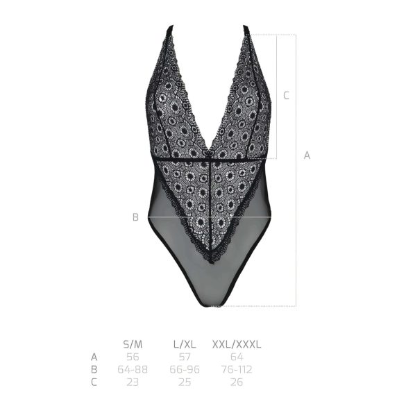 Passion Eco Zinnia - csipke body (fekete)