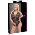 Cottelli Curves Plus Size - átlátszó mintás body (fekete)