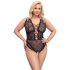 Cottelli Curves Plus Size - átlátszó mintás body (fekete)