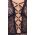 Cottelli Curves Plus Size - átlátszó mintás body (fekete)