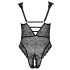 Cottelli Curves Plus Size - átlátszó mintás body (fekete)