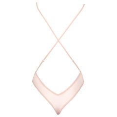 Kissable - mélyen dekoltált csipkés body (pink)
