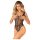 Obsessive B336 - átlátszó, nyitott necc body (fekete) - S-L