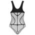 Obsessive B336 - átlátszó, nyitott necc body (fekete) - S-L