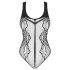 Obsessive B335 - átlátszó, nyitott body (fekete) - S-L