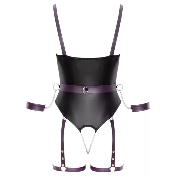 Cottelli - nyitott bondage body bilincsekkel (fekete)