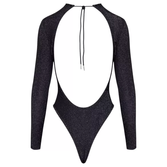Cottelli - nyitott hátú, csillogós body (fekete)