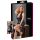 Cottelli Plus Size - fényes ruha csipkével (fekete)