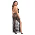 Noir - teljesen átlátszó virágmintás maxiruha (fekete)
