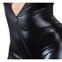 Cottelli Plus Size - fényes hosszúujjú party overál (fekete)