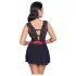 Cottelli Bondage - nyakpántos csipkés babydoll (fekete)