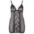 Cottelli Plus Size - csipkés átlátszó hálóing (fekete)