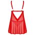 Obsessive Elianes - csipkés babydoll szett (piros)