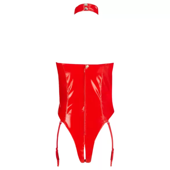 Black Level - nyitott, nyakpántos body (piros)