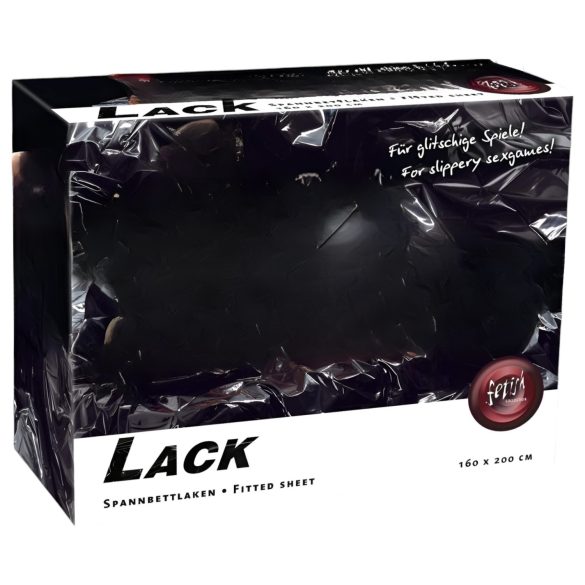 Lakk lepedő - gumis - 160x200cm (fekete)