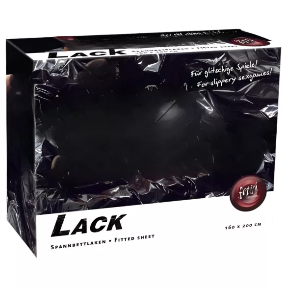 Lakk lepedő - gumis - 160x200cm (fekete)